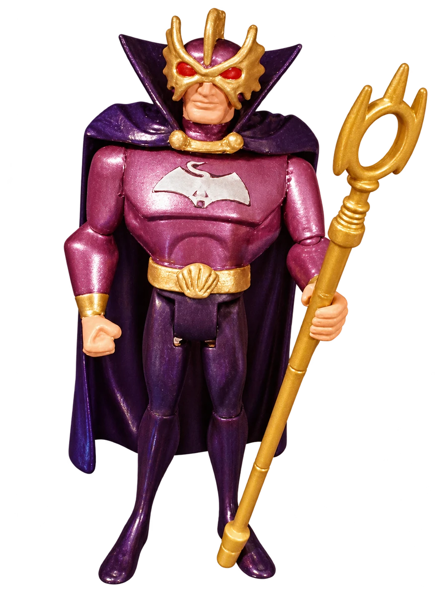 Purple custom figure with gold trident